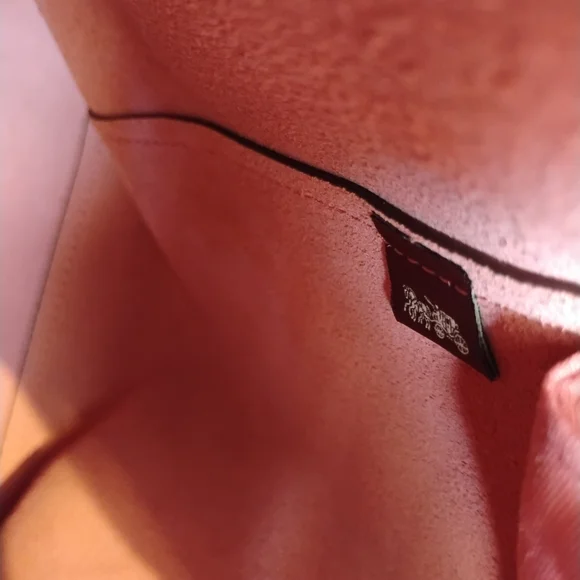 Coach Horse & Carriage Tote - LIKE NEW Tan and Salmon Pink (MSRP $398) - Picture 14 of 16